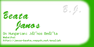 beata janos business card